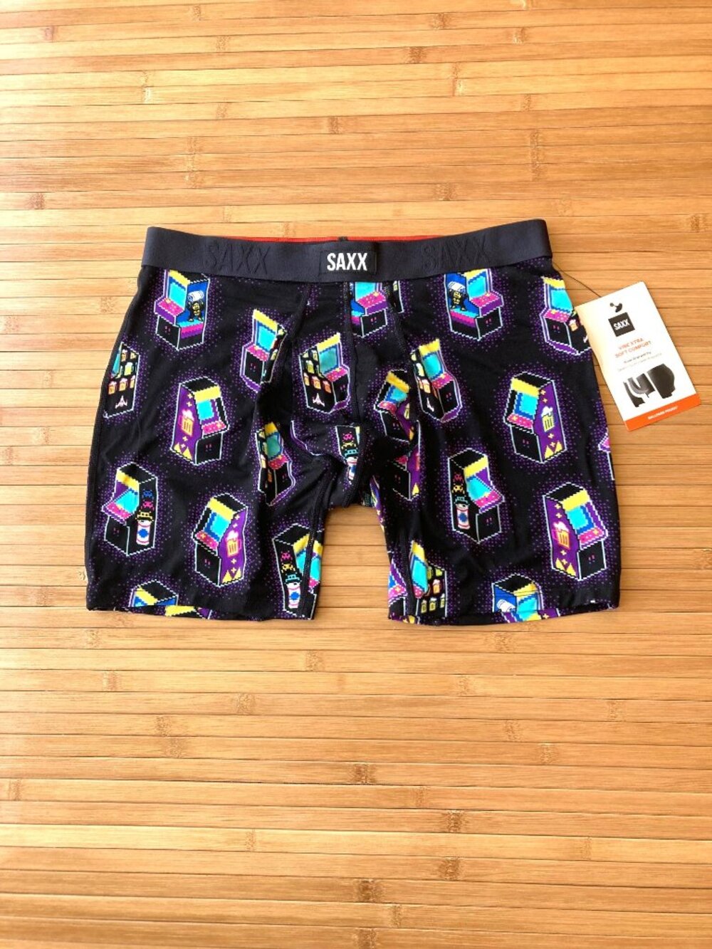 SAXX Vibe Xtra Soft Comfort Boxer Brief Mens Medium M Beercade Black NWT